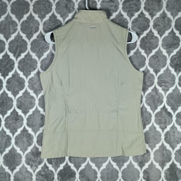 Columbia Titanium Vest Womens Small Khaki Omni-Dry Lightweight Hiking Full Zip - Picture 3 of 10